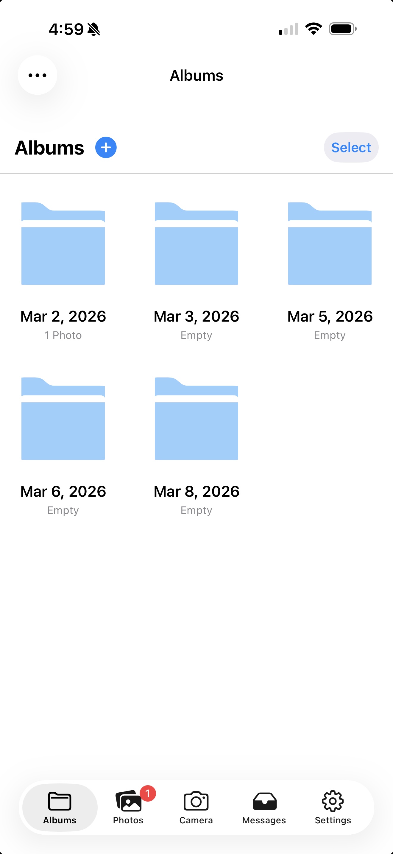 WorkCam albums and organization preview