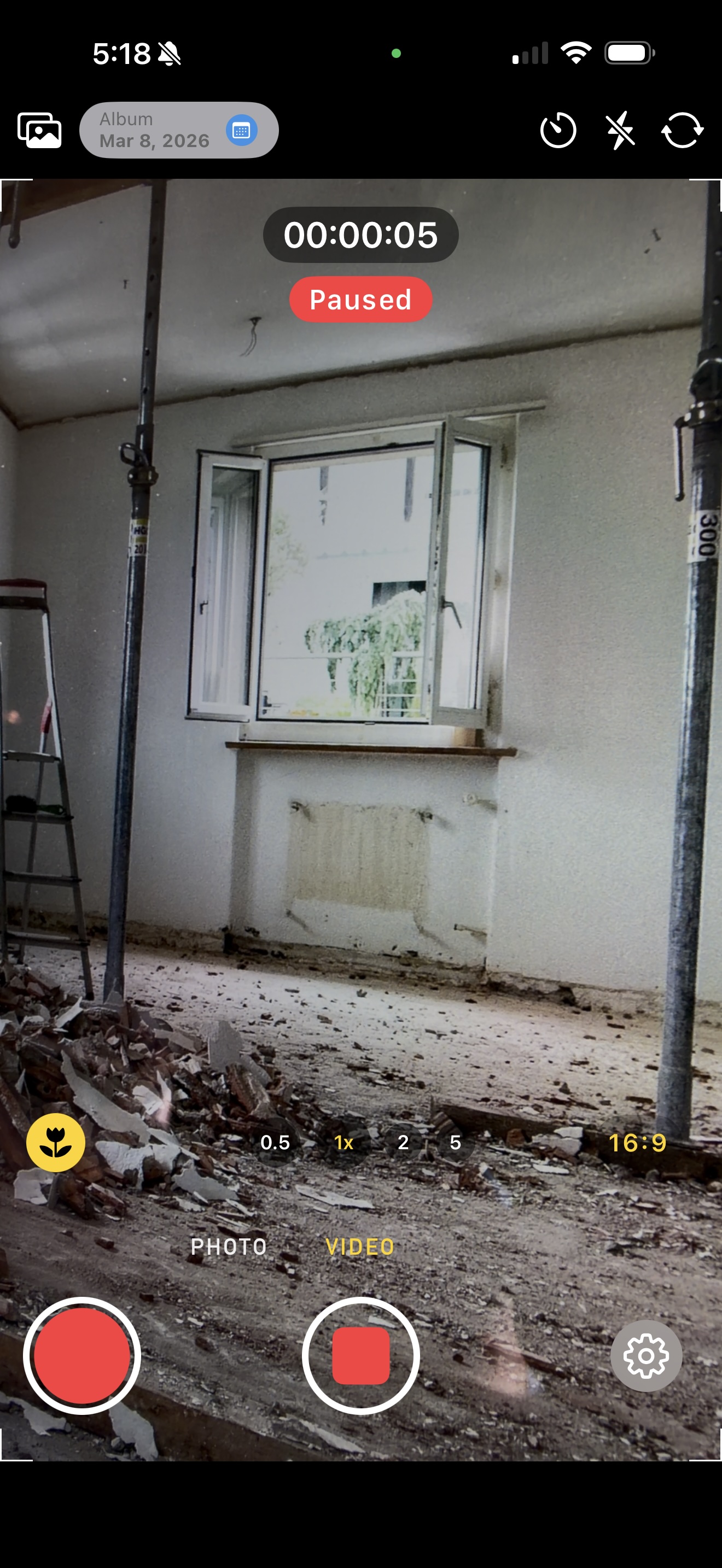 WorkCam camera preview on iPhone