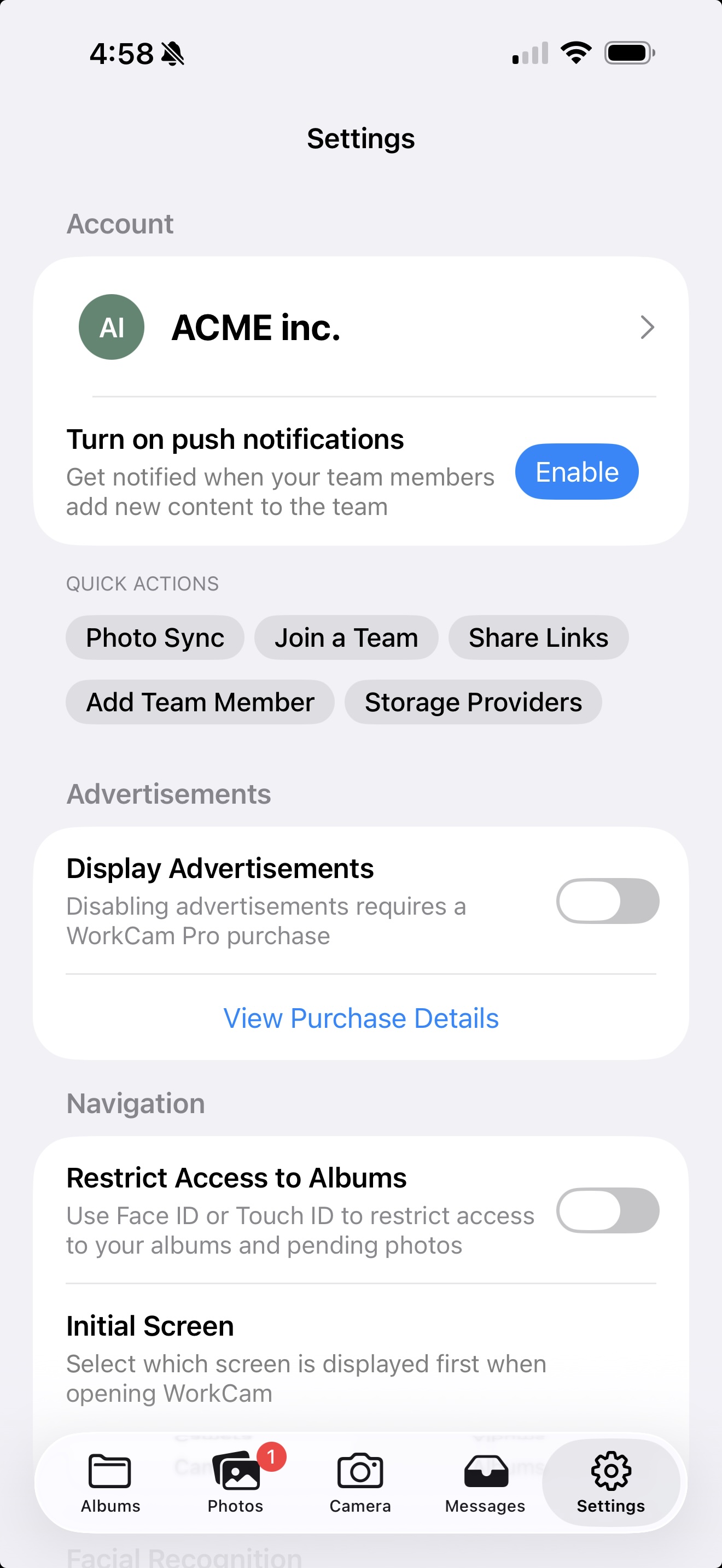 WorkCam team sync and sharing preview